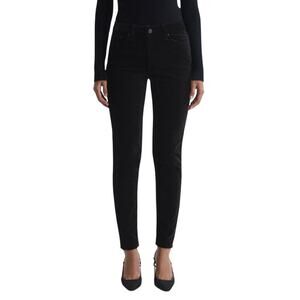 Reiss Velvet Mid Rise Skinny Jeans in Black Women's Size 26R New With Tags